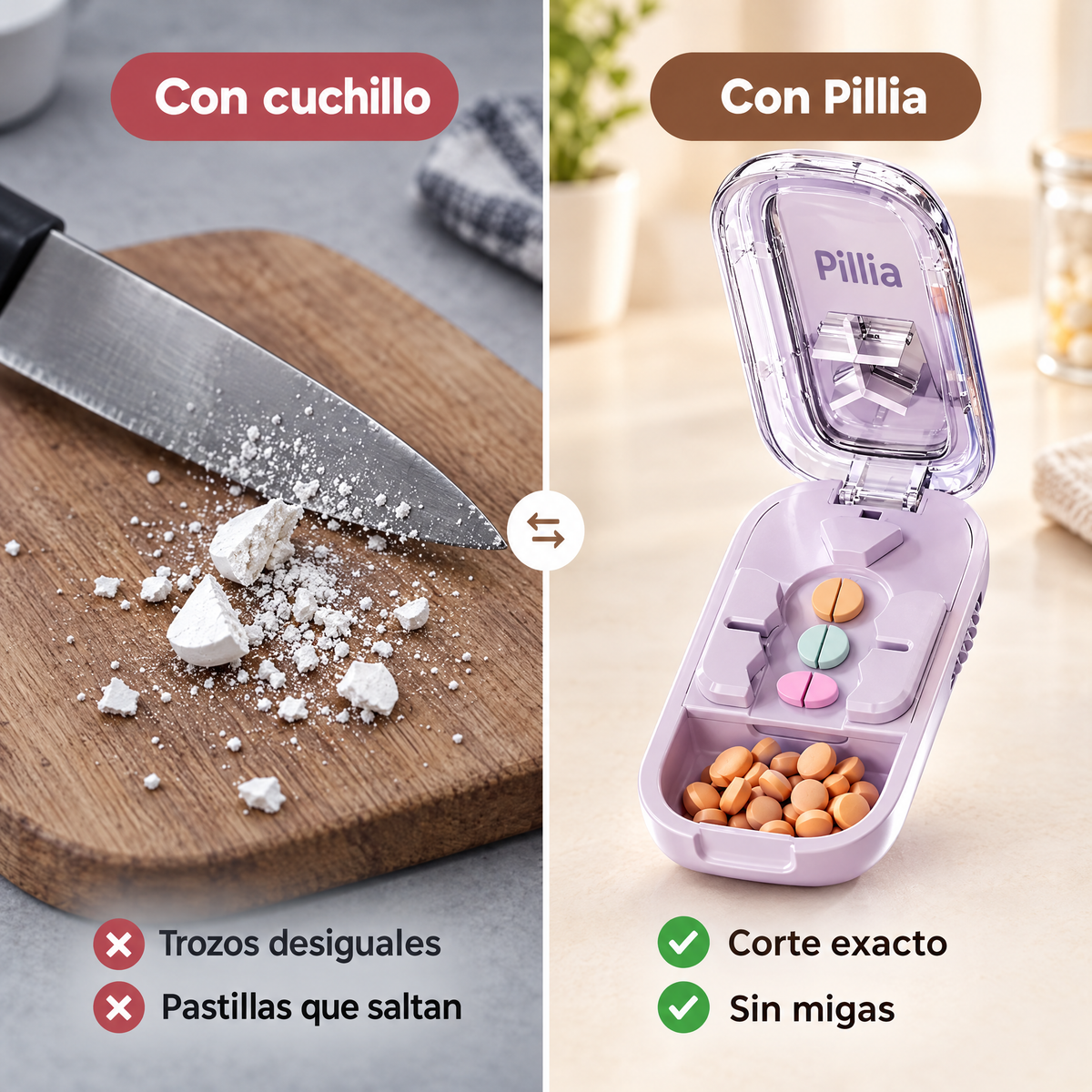 Con cuchillo vs con Pillia